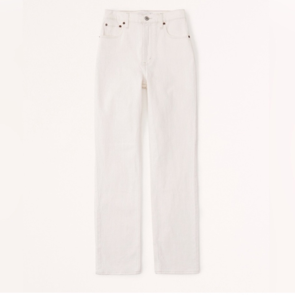 Ultra High Rise 90s Straight Jeans in Cream | 25L